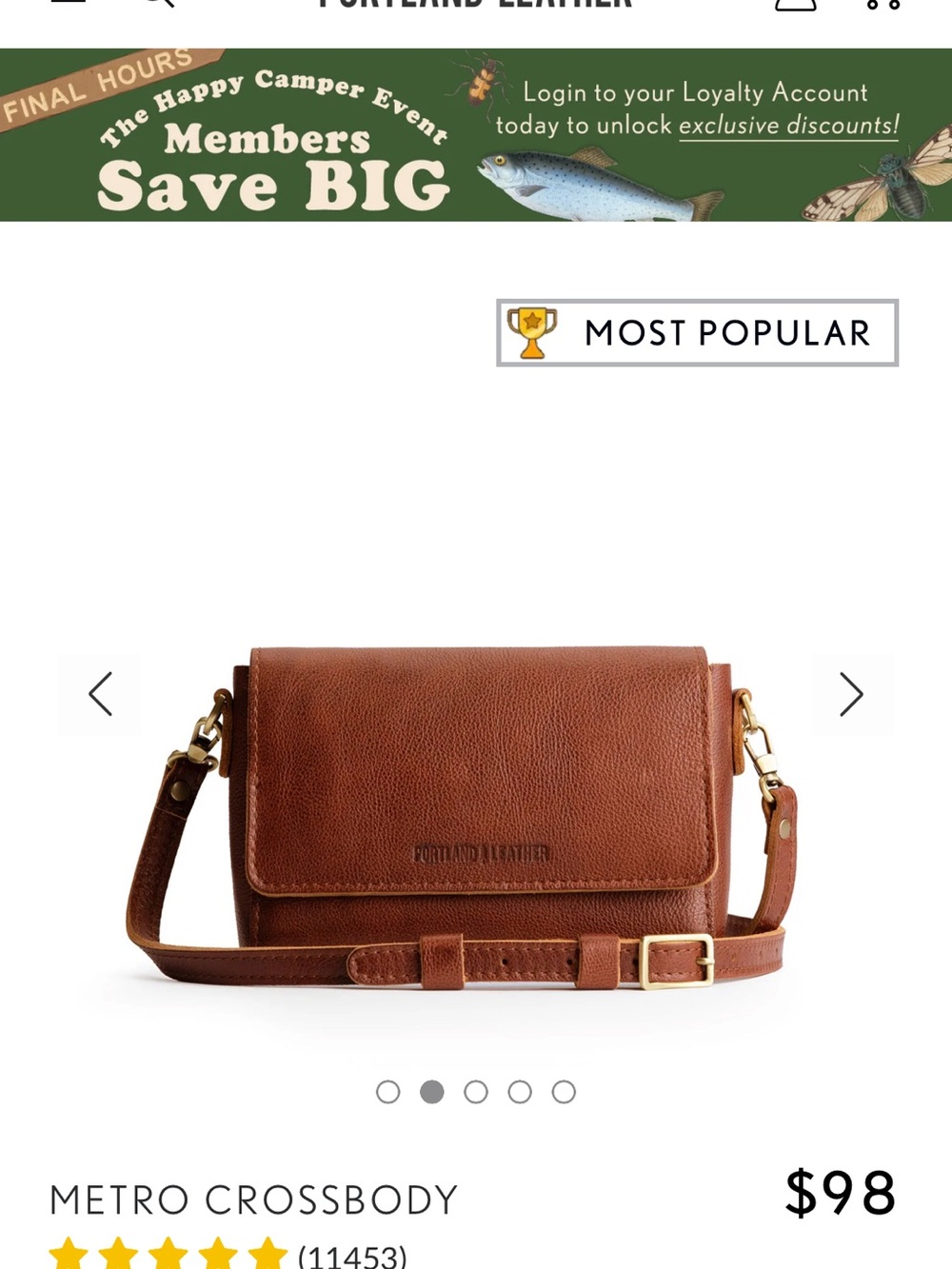 Brown Leather Crossbody Bag - Picture 4 of 4